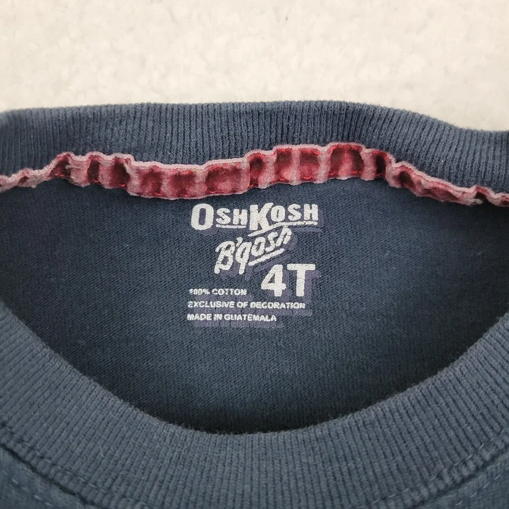 Osh Kosh B'gosh Christmas Winter Truck Shirt 4T Toddler Blue Cotton‎ Long Sleeve
